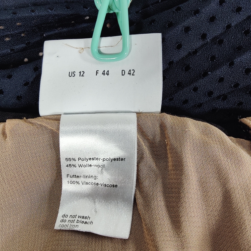 Akris Punto Navy A Line Accordion Pleat Skirt Size 12 - Picture 5 of 8
